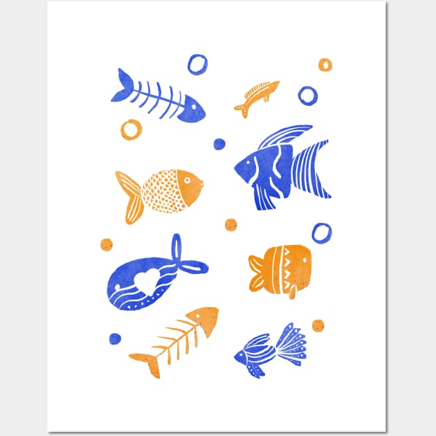 Blue and yellow tropical fishes Wall Art by Home Cyn Home 